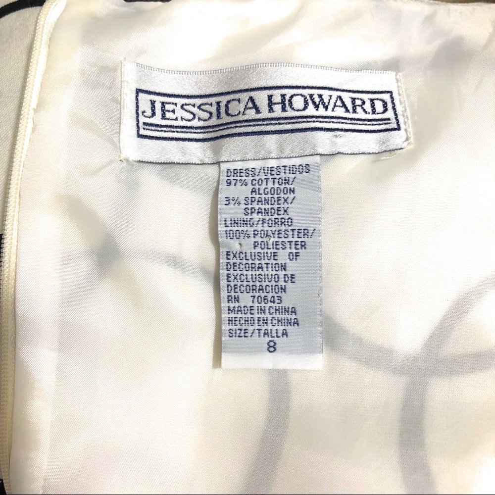 🛑SOLD🛑Jessica Howard Dress Size 8 Black Ivory - Picture 3 of 8